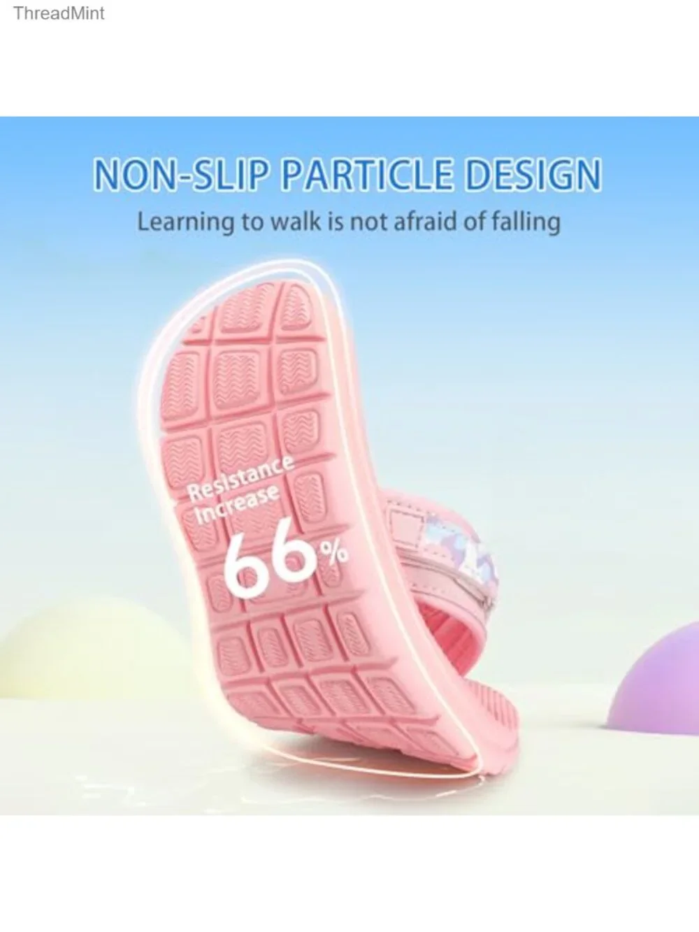 Kids Flip Flops Boys Girls Sandals Adjustable Buckle Non-Slip Summer Beach